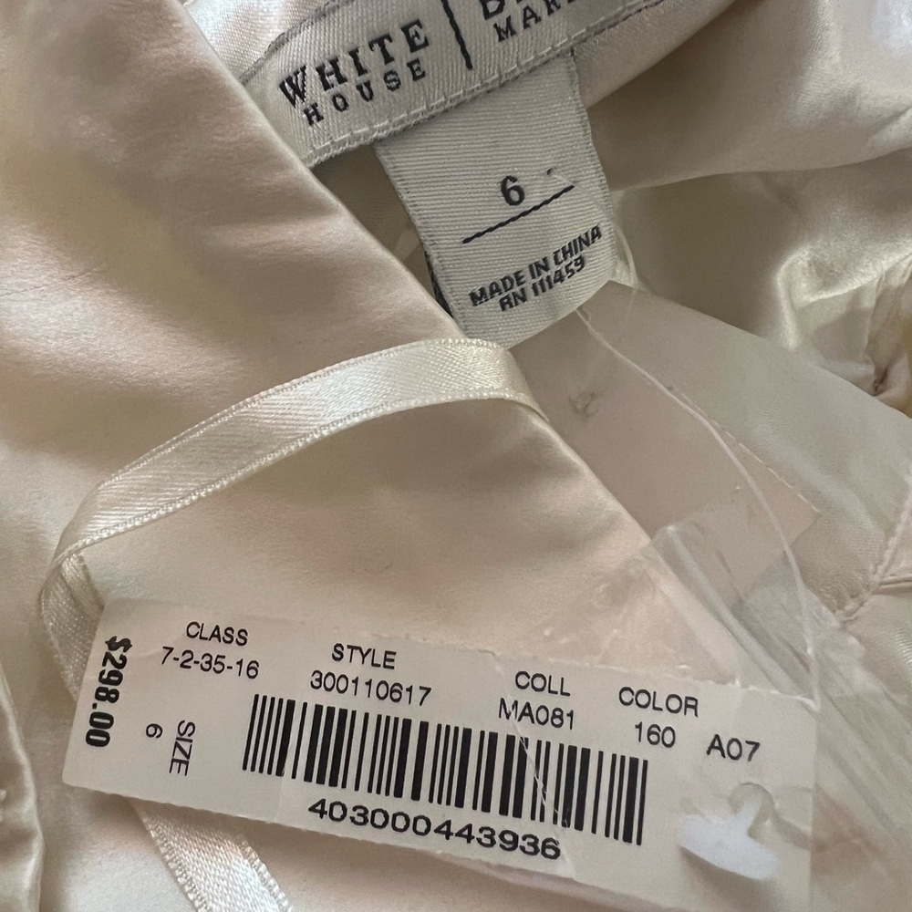 White House Black Market Ivory Satin Gown